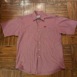 PERLIS Red Checkered Short Sleeve Shirt